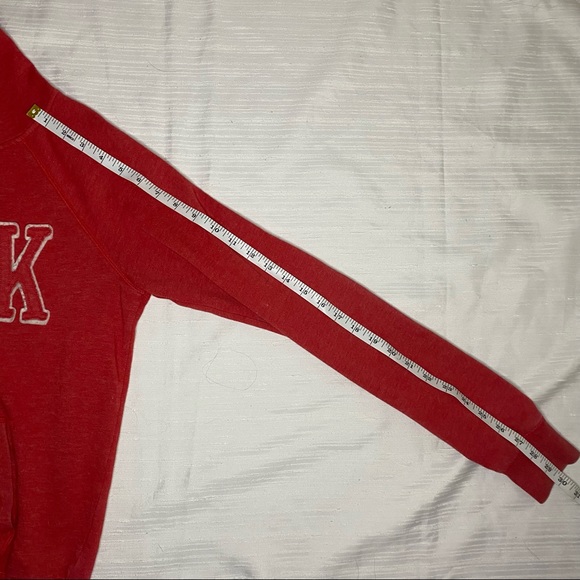PINK Victoria’s Secret Red/Pink Pull over hoodie Sweater - Picture 6 of 8